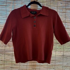 Truth Orange Collared Half-Sleeve Top